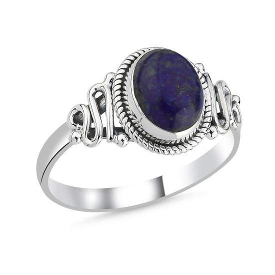 Wholesale Lapis Lazuli Oval & Ethnic Oxidised Ring