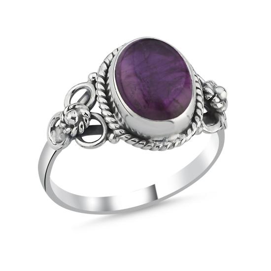 Wholesale Amethyst Oval & Ethnic Oxidised Ring