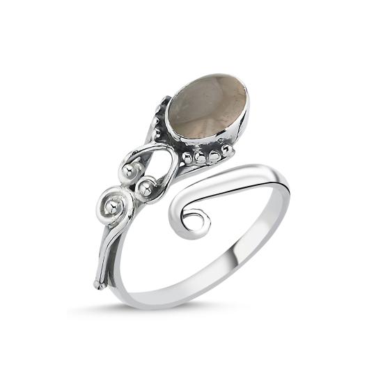 Wholesale Smoky Quartz & Adjustable Ethnic Oxidised Ring