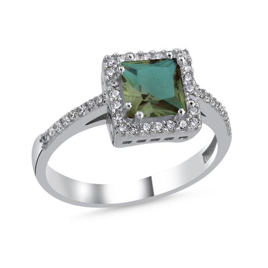 Wholsale Zultanite Square CZ & Halo Solitaire Ring