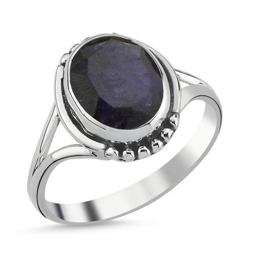 Wholsale Root Sapphire Oval & Ethnic Oxidised Ring