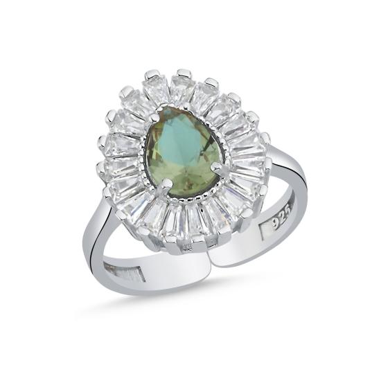 Wholesale Zultanite & Teardrop Baguette CZ Adjustable Ring