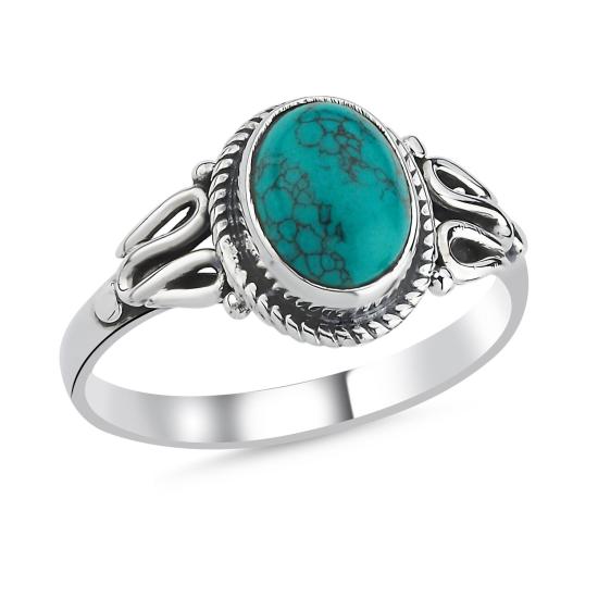 Wholesale Turquoise Oval & Ethnic Oxidised Ring