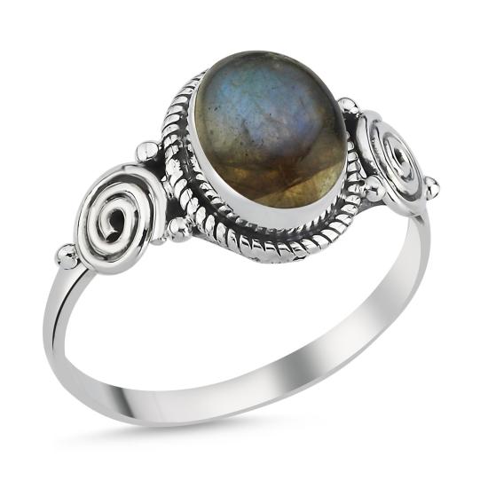 Wholesale Labradorite Oval & Ethnic Oxidised Ring