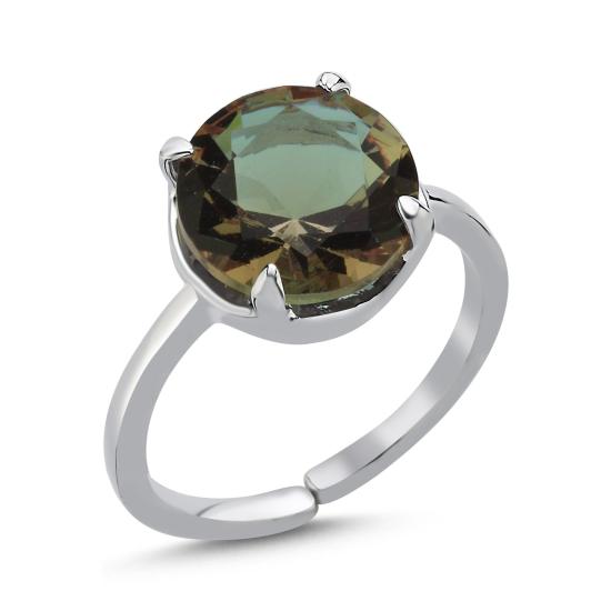 Wholesale Zultanite CZ Solitaire Round Cut Adjustable Ring