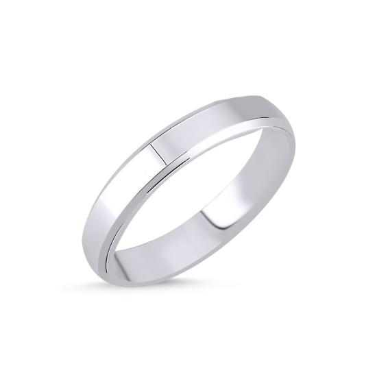 Wholesale 4mm Beveled Edge Flat Plain Band Ring