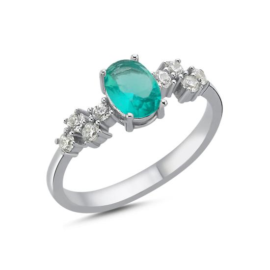 Wholesale Paraiba Oval CZ Ring