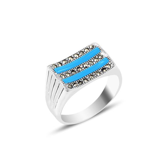 Wholesale Turquoise & Marcasite Men’s Ring