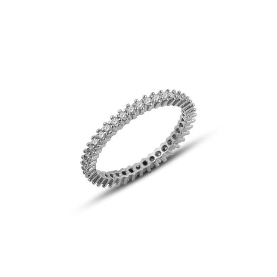 Wholesale Rhodium Plated CZ Single Row Eternity Ring