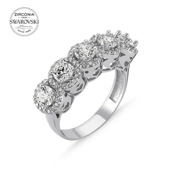 Wholesale Swarovski Zirconia Five Stone Ring