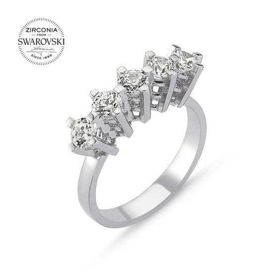 Wholesale Swarovski Zirconia Five Stone Ring