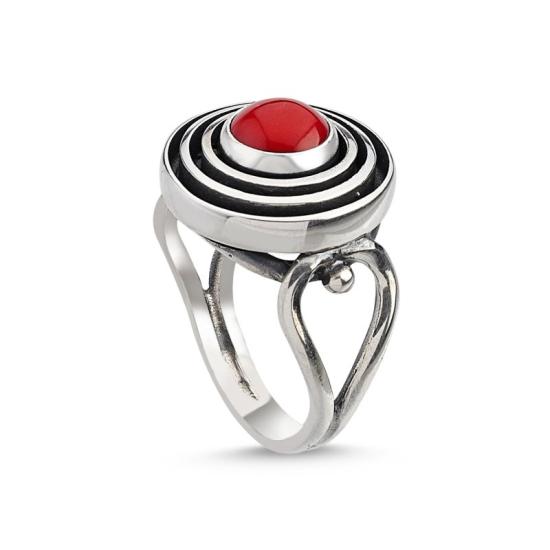 Wholesale Coral Stone Handmade Ring