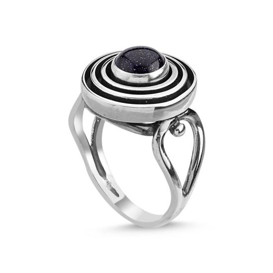 Wholesale Blue Goldstone Stone Handmade Ring