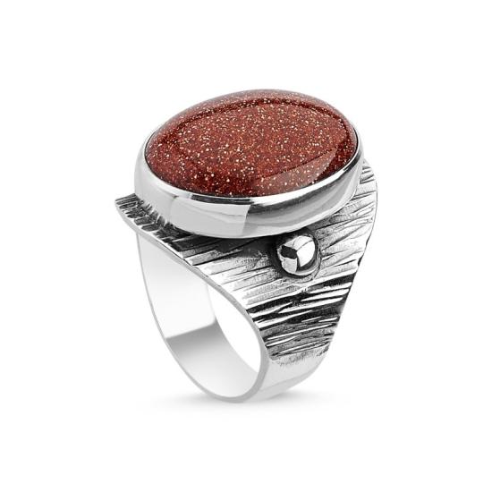 Wholesale Goldstone Stone Handmade Ring