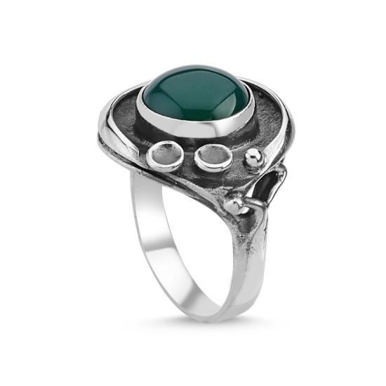 Wholesale Green Agate Handmade Ring