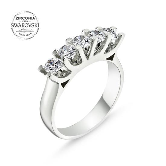 Wholesale Swarovski Zirconia Five Stone Ring