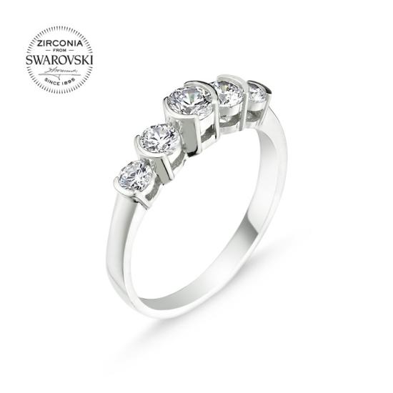 Wholesale Swarovski Zirconia Five Stone Ring