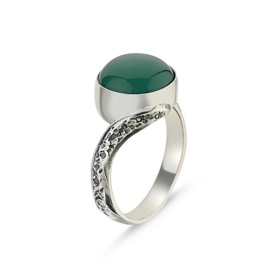 Wholesale Green Agate Handmade Ring