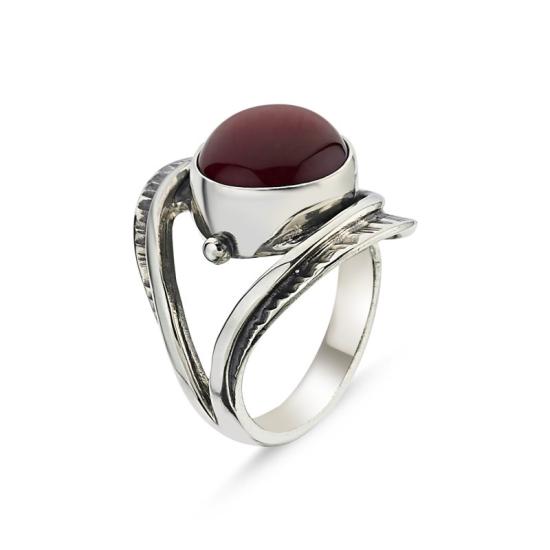 Wholesale Red Agate Handmade Adjustable Size Ring