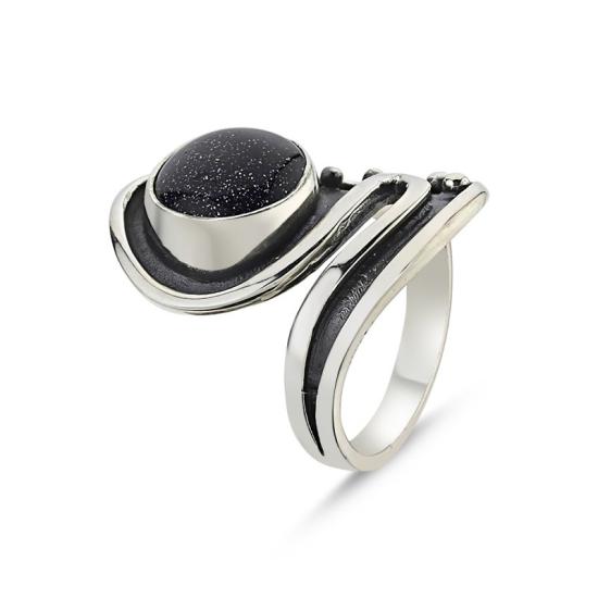 Wholesale Blue Goldstone Handmade Ring