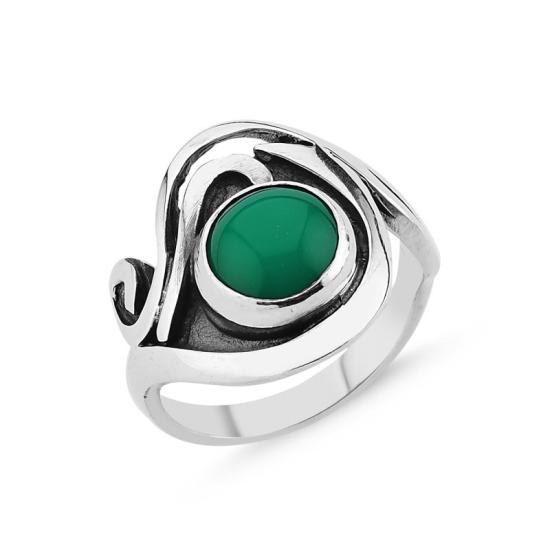 Wholesale Green Agate Handmade Ring