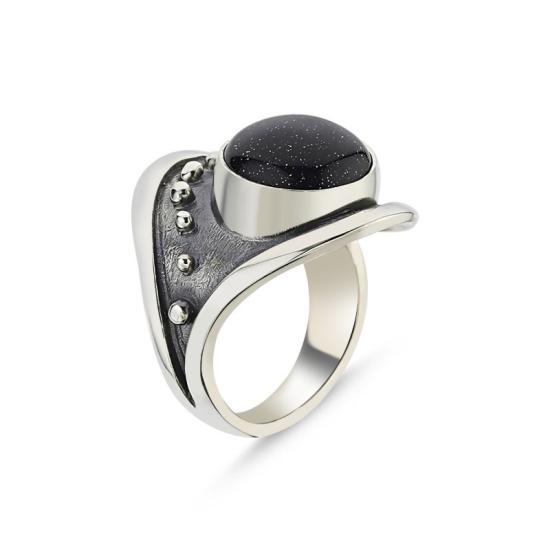 Wholesale Blue Goldstone Handmade Ring