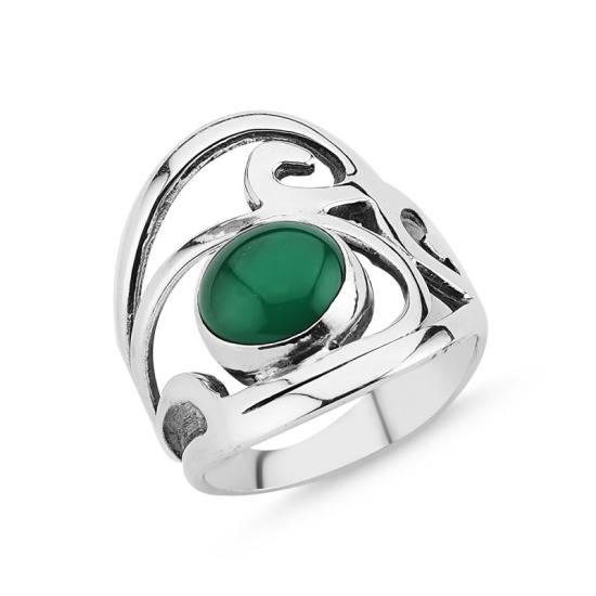 Wholesale Green Agate Handmade Ring