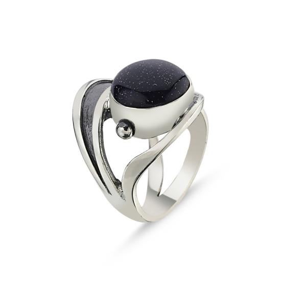 Wholesale Blue Goldstone Handmade Ring