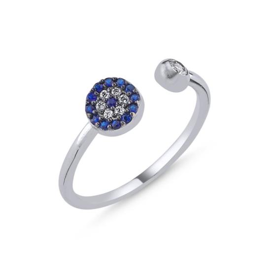 Wholesale Round Evil Eye CZ Adjustable Size Ring