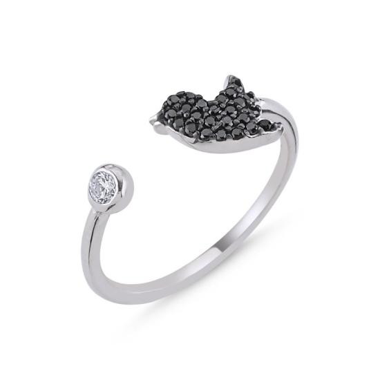 Wholesale Birdie Black CZ Adjustable Size Ring