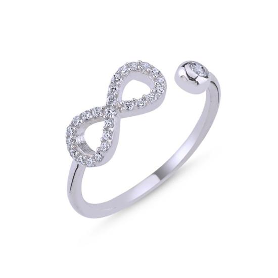 Wholesale Infinity White CZ Adjustable Size Ring