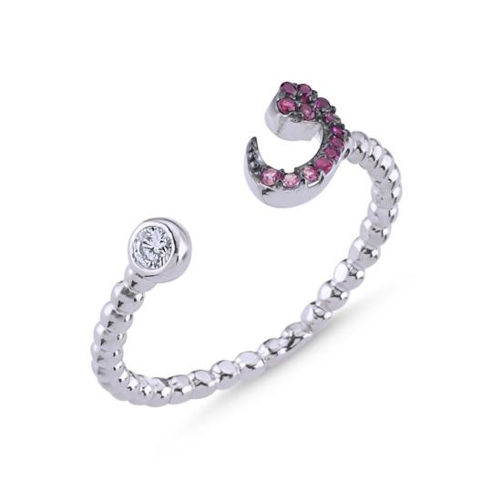 Wholesale Shades of Pink CZ Adjustable Size Waw Ring