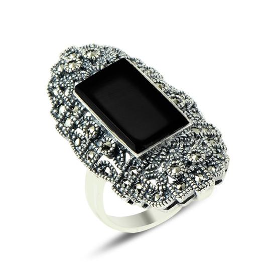 Wholesale Marcasite & Onyx Ring