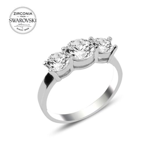 Wholesale Swarovski Zirconia Three Stone Ring