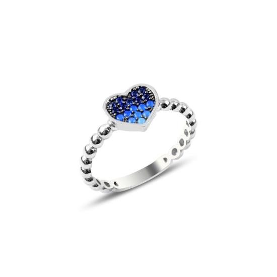 Wholesale Heart Nano Shades of Blue Ring