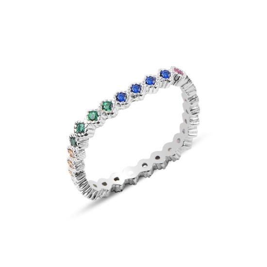 Wholesale Single Row Mix CZ Square Eternity Ring