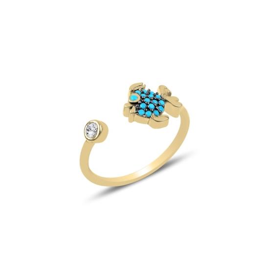 Wholesale Nano Turquoise Adjustable Size Fish Ring