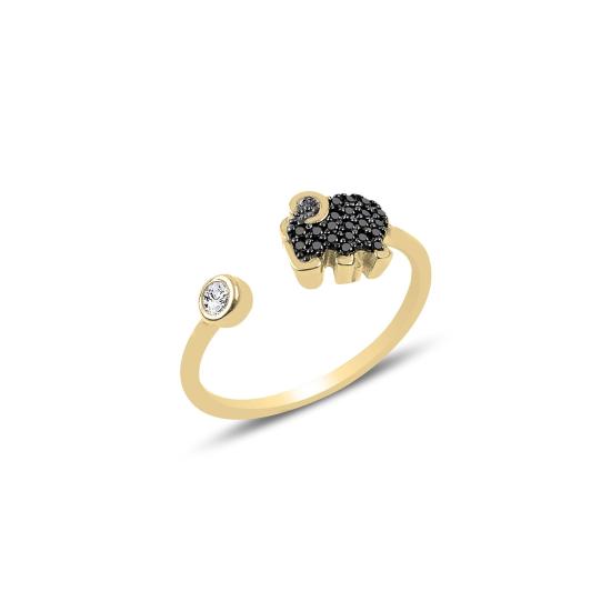 Wholesale Black CZ Adjustable Size Elephant Ring