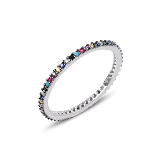 Wholesale Single Row Mix CZ Thin Eternity Ring