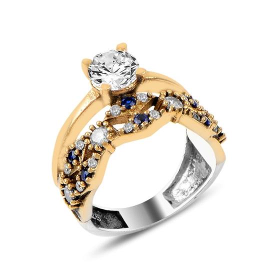 Wholesale CZ Half Eternity & Solitaire Ottoman Style Ring