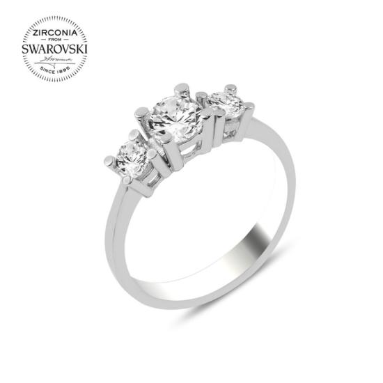 Wholesale Swarovski Zirconia Three Stone Ring