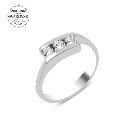 Wholesale Swarovski Zirconia Three Stone Ring