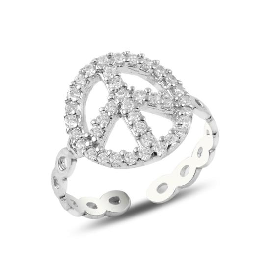 Wholesale CZ Peace Sign Ring