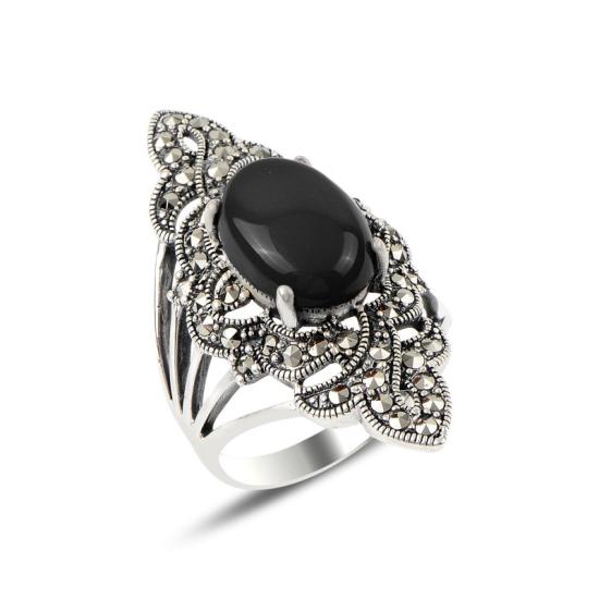 Wholesale Onyx & Marcasite Ring