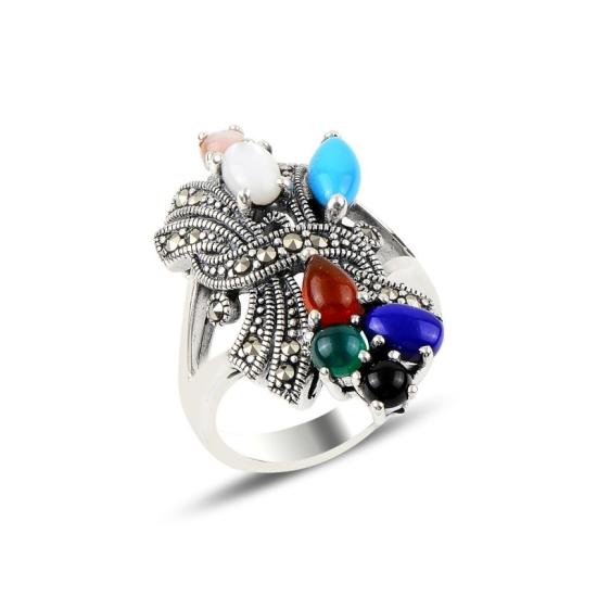 Wholesale Mix Gemstones & Marcasite Ring