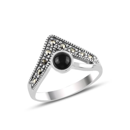 Wholesale Onyx & Marcasite Ring