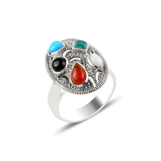 Wholesale Mix Gemstone & Marcasite Ring