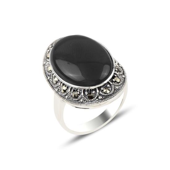 Wholesale Onyx & Marcasite Ring