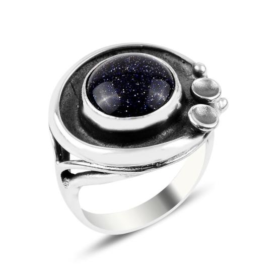 Wholesale Blue Goldstone Handmade Ring