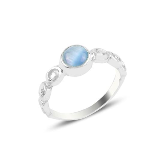 Wholesale Light Blue Cat’s Eye Solitaire Ring